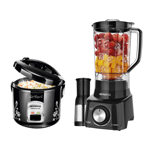 Kit Mondial Gourmet Especial Duo, Panela e Liquidificador, Preto - KT-80 Menor preço em Kit Mondial Gourmet Especial Duo, Panela e Liquidificador, Preto - KT-80