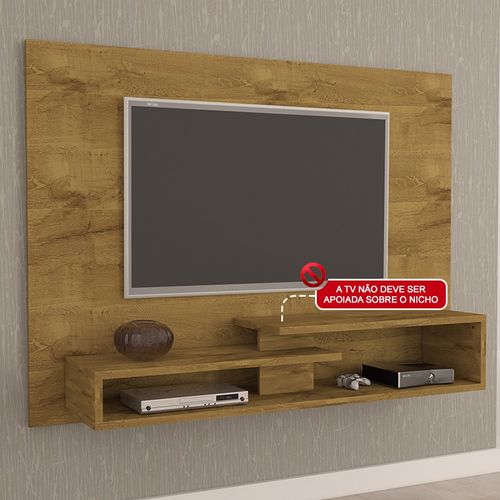 Painel Doppio, Acabamento Naturale com Nicho Decorativo - Permóbili - Mel Menor preço em Painel Doppio, Acabamento Naturale com Nicho Decorativo - Permóbili - Mel