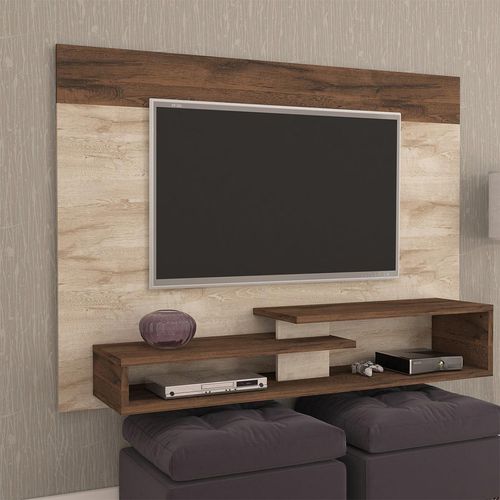 Painel Doppio, Acabamento Naturale com Nicho Decorativo - Permóbili - Rustico Café Menor preço em Painel Doppio, Acabamento Naturale com Nicho Decorativo - Permóbili - Rustico Café