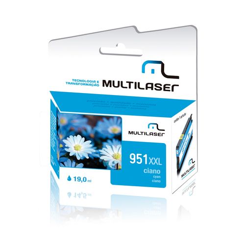 Cartucho Jato De Tinta Compatível Com Modelo Hp 951 Ciano Multilaser - CO951C Menor preço em Cartucho Jato De Tinta Compatível Com Modelo Hp 951 Ciano Multilaser - CO951C