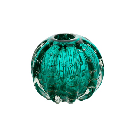 Esfera Decorativa Italy Lyor, Vidro, Tiffany/Dourado, 12x10cm - 4375
