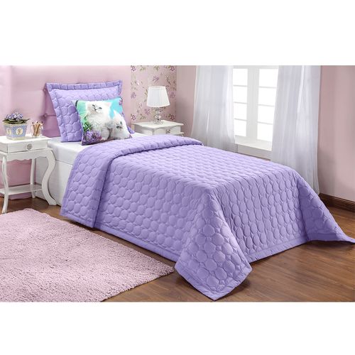 Kit Colcha Solteiro Marie Lilás Casaborda 4 peças Menor preço em Kit Colcha Solteiro Marie Lilás Casaborda 4 peças