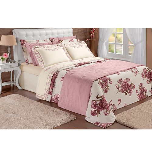 Edredom Queen Estampado Yasmin Palha Casaborda 3 peças Menor preço em Edredom Queen Estampado Yasmin Palha Casaborda 3 peças