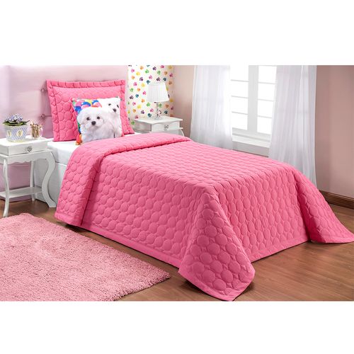 Kit Colcha Solteiro Julie Pink Casaborda 4 peças Menor preço em Kit Colcha Solteiro Julie Pink Casaborda 4 peças