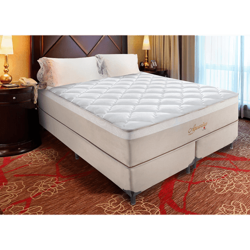 Conjunto Box Casal King, Molas Ensacadas, 193x203cm - Montreal Aquarius Menor preço em Conjunto Box Casal King, Molas Ensacadas, 193x203cm - Montreal Aquarius