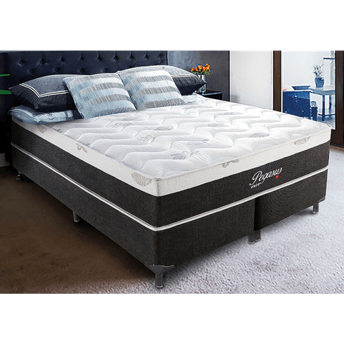 Conjunto Box de Casal, Espuma D23, Molas Ensacadas, 158x198cm - Montreal Pegasus Visco Menor preço em Conjunto Box de Casal, Espuma D23, Molas Ensacadas, 158x198cm - Montreal Pegasus Visco