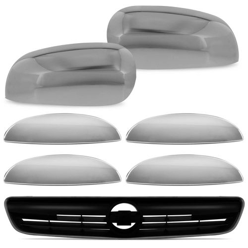 Kit Cromado Corsa Hatch Sedan 03 a 12 Montana 03 a 10 + Maçanetas + Retrovisores + Grade Dianteira Menor preço em Kit Cromado Corsa Hatch Sedan 03 a 12 Montana 03 a 10 + Maçanetas + Retrovisores + Grade Dianteira