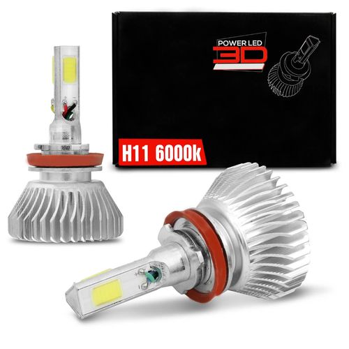 Par Lâmpadas Super LED 3D Headlight H11 6000K 12V e 24V 50W 4500LM Efeito Xênon Carro Moto Caminhão Menor preço em Par Lâmpadas Super LED 3D Headlight H11 6000K 12V e 24V 50W 4500LM Efeito Xênon Carro Moto Caminhão