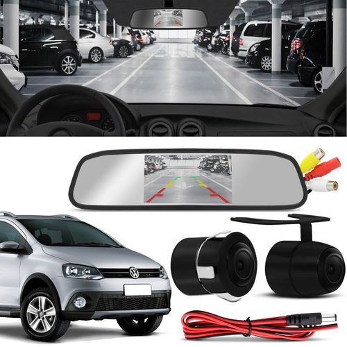 Kit Espelho Retrovisor Interno Com Câmera de Ré VW Fox CrossFox SpaceFox Preta Tela LCD 4,3 Pol é boa?