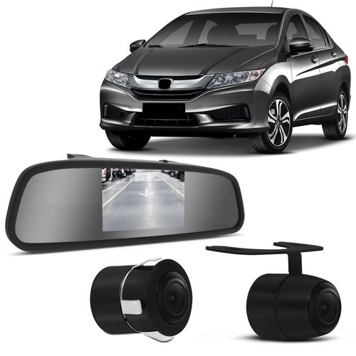 Kit Retrovisor Interno LCD 4.3 Polegadas 12V Câmera de Ré Colorida 2 em 1 Honda Civic City Fit CR-V Menor preço em Kit Retrovisor Interno LCD 4.3 Polegadas 12V Câmera de Ré Colorida 2 em 1 Honda Civic City Fit CR-V