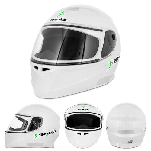 Capacete Moto Fechado Shutt One Branco e Verde Tamanho 56 é boa?