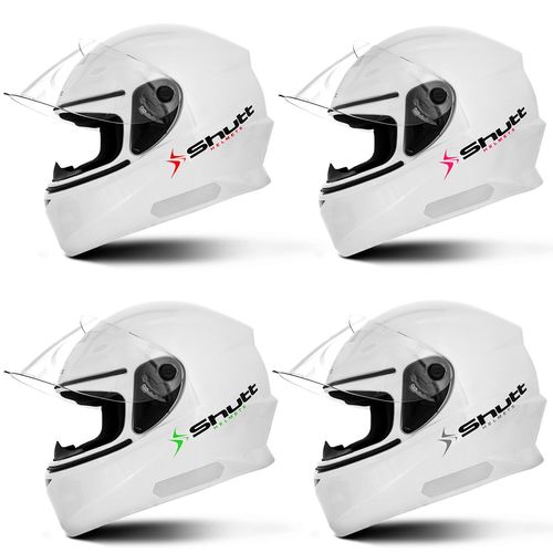 Capacete Fechado Shutt One Branco com Cinza Rosa Verde e Vermelho Com Forro Removível - Tamanho 58 Branco e Verde é boa?