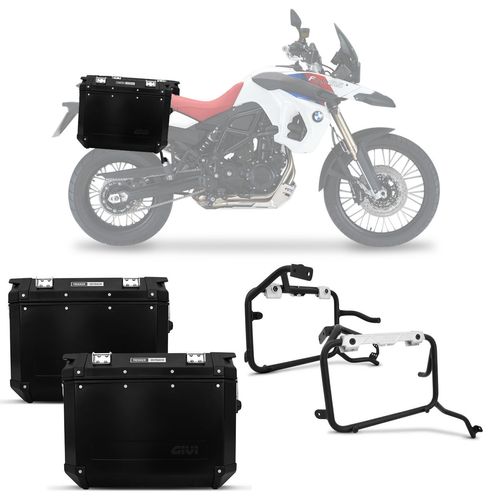 Kit Baú Moto Bauleto Givi 48 Litros BMW F800 F650 F700 + Bagageiro Suporte Baú Menor preço em Kit Baú Moto Bauleto Givi 48 Litros BMW F800 F650 F700 + Bagageiro Suporte Baú