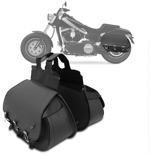 Par Bolsa alforge Lateral 64 Litros Custom Moto Universal Couro Ecológico Marrom Liso Menor preço em Par Bolsa alforge Lateral 64 Litros Custom Moto Universal Couro Ecológico Marrom Liso