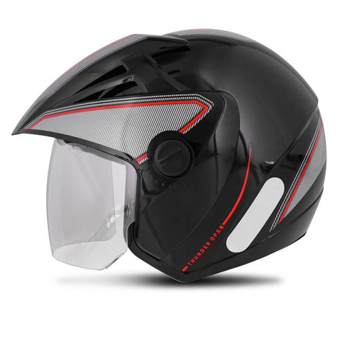 CAPACETE ABERTO C/VISEIRA NEW SPARK JET FEMIN PRETO/LILAS-60