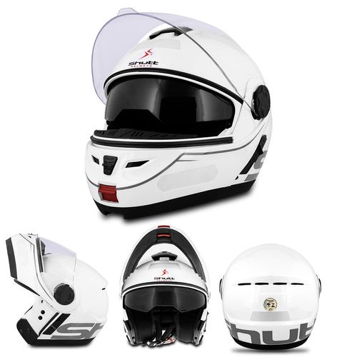 Capacete Escamoteável Robocop Articulado Branco Rosa Vermelho Verde Cinza Shutt Whitemax - Branco e Cinza Tamanho 58 Menor preço em Capacete Escamoteável Robocop Articulado Branco Rosa Vermelho Verde Cinza Shutt Whitemax - Branco e Cinza Tamanho 58