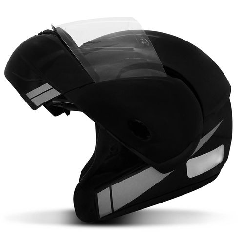 Capacete Escamoteavel Robocop EBF E8 Street Line Preto e Prata Fosco - Tamanho 61 Menor preço em Capacete Escamoteavel Robocop EBF E8 Street Line Preto e Prata Fosco - Tamanho 61