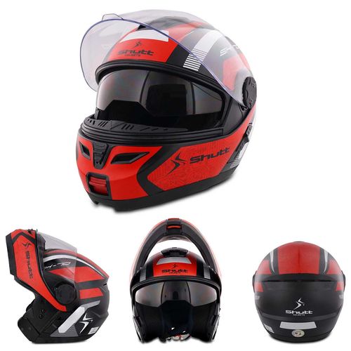 Capacete Escamoteavel Robocop Articulado Preto Fosco Vermelho Verde Laranja Azul Shutt SH-70 - Preto Fosco e Vermelho Tamanho 56 é boa?