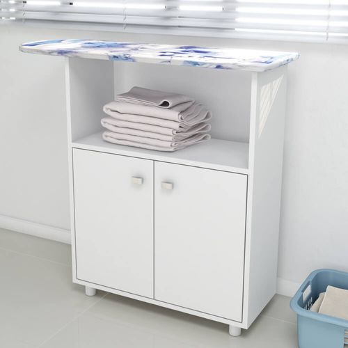Armário Multiuso 2 Portas com Tábua de Passar - Branco Menor preço em Armário Multiuso 2 Portas com Tábua de Passar - Branco