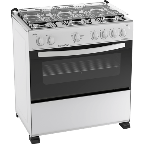 Fogão 6 Bocas de Piso Esmaltec Caribe, Forno 87,8 Litros, Acendimento Automático, Branco - 6081 - Bivolt Menor preço em Fogão 6 Bocas de Piso Esmaltec Caribe, Forno 87,8 Litros, Acendimento Automático, Branco - 6081 - Bivolt