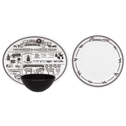 Conjunto para Churrasco Daily, 6 Peças, Porcelana, Jornal do Churrasqueiro - AH41-6786 Menor preço em Conjunto para Churrasco Daily, 6 Peças, Porcelana, Jornal do Churrasqueiro - AH41-6786