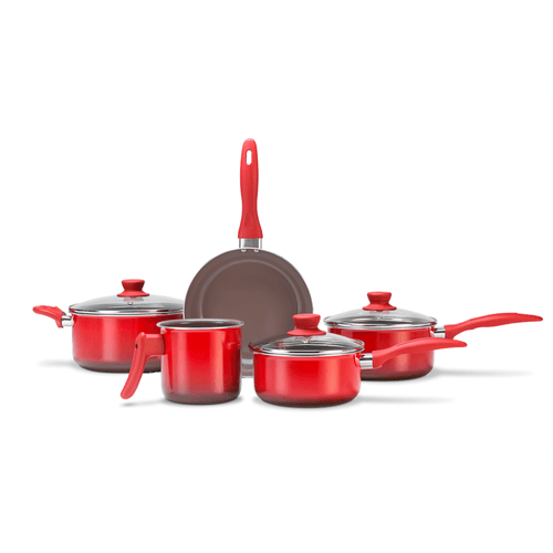 Conjunto de Panelas Brinox Smart, 5 Peças, Alumínio, Vermelho - 4789/100 Conjunto de Panelas Brinox Smart, 5 Peças, Alumínio, Vermelho - 4789/100
