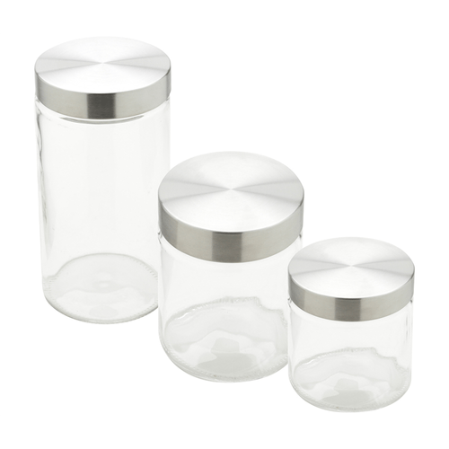 Conjunto Porta Mantimentos Bon Gourmet, 3 Peças com tampa, Vidro - 26317 Menor preço em Conjunto Porta Mantimentos Bon Gourmet, 3 Peças com tampa, Vidro - 26317