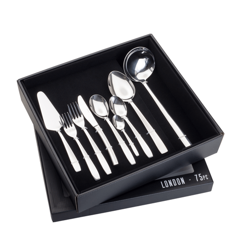 Faqueiro London Wolff, 75 Peças, C/Caixa, Aço Inox - 71347 Menor preço em Faqueiro London Wolff, 75 Peças, C/Caixa, Aço Inox - 71347