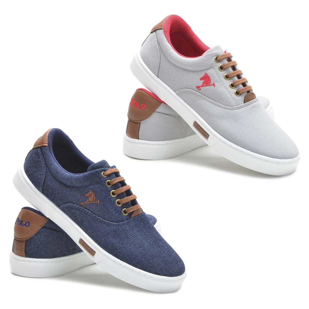 Kit 2 Pares Sapatênis Polo Joy Lona Masculino Casual Confort - Novo Mundo  Mobile