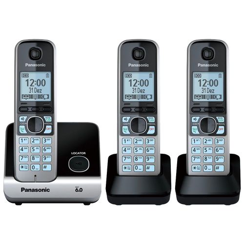 Telefone sem fio Panasonic combo (base + 2 ramais) Black Piano - KX-TG6713LBB - Telefone sem fio Panasonic combo (base + 2 ramais) Black Piano KX-TG6713LBB Menor preço em Telefone sem fio Panasonic combo (base + 2 ramais) Black Piano - KX-TG6713LBB - Telefone sem fio Panasonic combo (base + 2 ramais) Black Piano KX-TG6713LBB