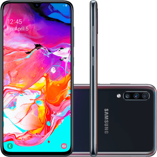 Smartphone Samsung Galaxy A70 6.7", 128GB, Câmera 32MP/5MP/8MP, Preto - A705M Menor preço em Smartphone Samsung Galaxy A70 6.7", 128GB, Câmera 32MP/5MP/8MP, Preto - A705M