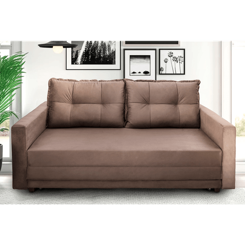 Sofá Cama 2 Lugares, Tecido Suede Liso, Assento em Espuma D-23, Pés Plástico - Trancoso Menor preço em Sofá Cama 2 Lugares, Tecido Suede Liso, Assento em Espuma D-23, Pés Plástico - Trancoso