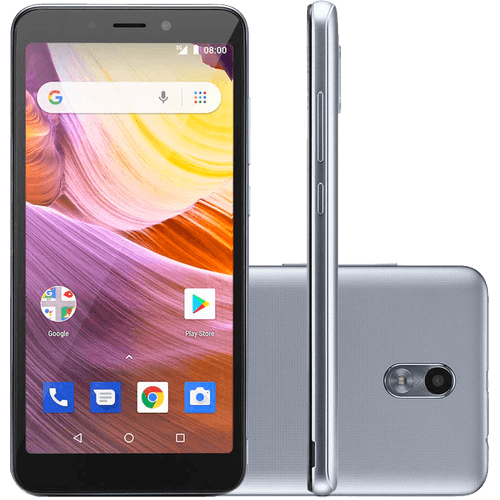 Smartphone Multilaser MS50G, 5.5", 8MP, Quad-Core, 8GB, Cartão 32GB, Prata/Preto - P9510 Menor preço em Smartphone Multilaser MS50G, 5.5", 8MP, Quad-Core, 8GB, Cartão 32GB, Prata/Preto - P9510