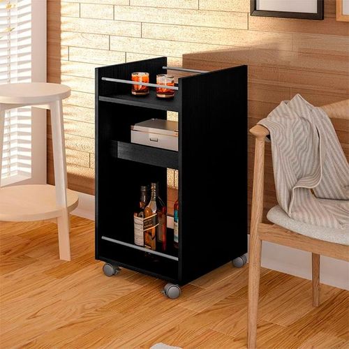 Carrinho Bar Artely Brito 3 Prateleiras Mdf Preto Com Rodas é ruim? Carrinho Bar Artely Brito 3 Prateleiras Mdf Preto Com Rodas é boa?