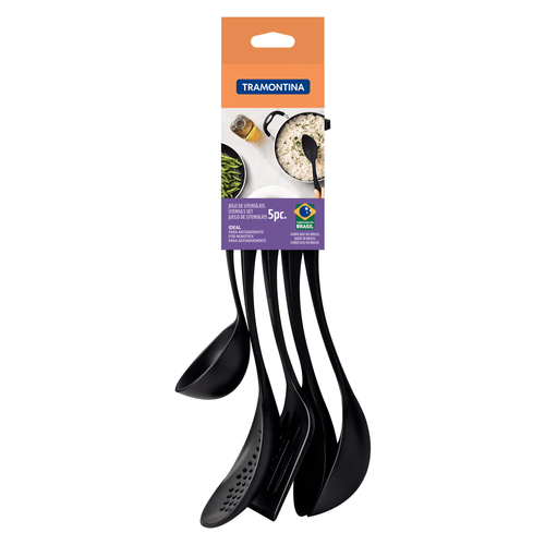 Conjunto de Colheres para Cozinha Ability Tramontina, 5 Peças, Nylon, Preto - 25199/007 Menor preço em Conjunto de Colheres para Cozinha Ability Tramontina, 5 Peças, Nylon, Preto - 25199/007