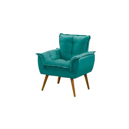 Poltrona Decorativa Estofada Opala com Pés Palito Tecido Suede Inove Decor AZUL TIFANI Menor preço em Poltrona Decorativa Estofada Opala com Pés Palito Tecido Suede Inove Decor AZUL TIFANI