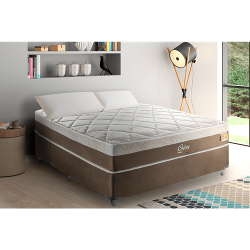 Conjunto Box Casal, Espuma D28, Euro Pillow e Mola, 138x188cm - Orion Visco Menor preço em Conjunto Box Casal, Espuma D28, Euro Pillow e Mola, 138x188cm - Orion Visco