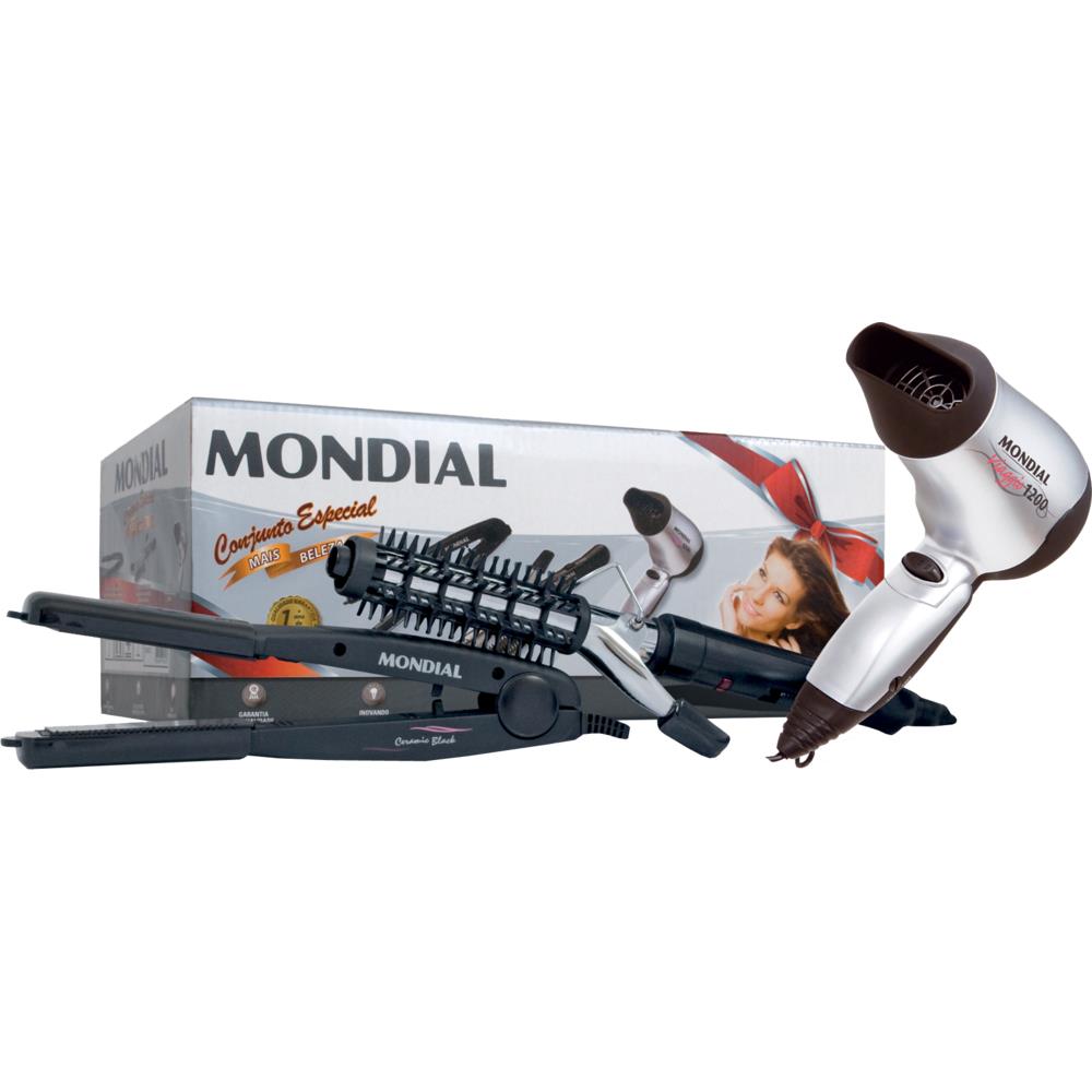 Kit De Beleza Mondial Mais Beleza Com Escova Chapinha E Secador Kit De Beleza Mondial Mais Beleza Com Escova Chapinha E Secador