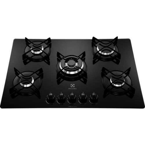 Cooktop Electrolux 5 Bocas Tripla Chama, Preto, Bivolt GC75V Novo Mundo