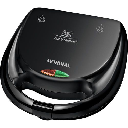 Sanduicheira Mondial Fast Grill e Sandwich, 750W, Chapa Antiaderente - S-12 Menor preço em Sanduicheira Mondial Fast Grill e Sandwich, 750W, Chapa Antiaderente - S-12