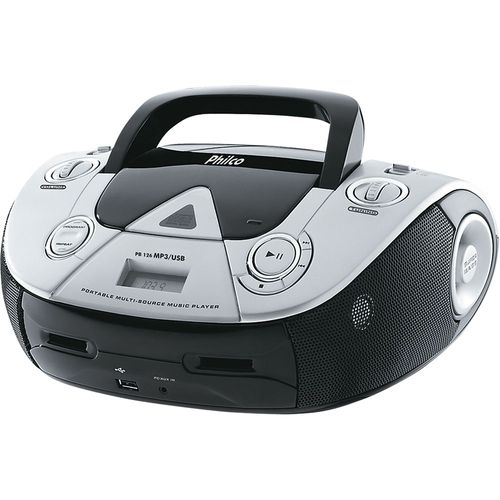 Rádio com CD, MP3 Player, FM, Potência 4W RMS, Entradas USB e Auxiliar Philco PB126 Preto Menor preço em Rádio com CD, MP3 Player, FM, Potência 4W RMS, Entradas USB e Auxiliar Philco PB126 Preto