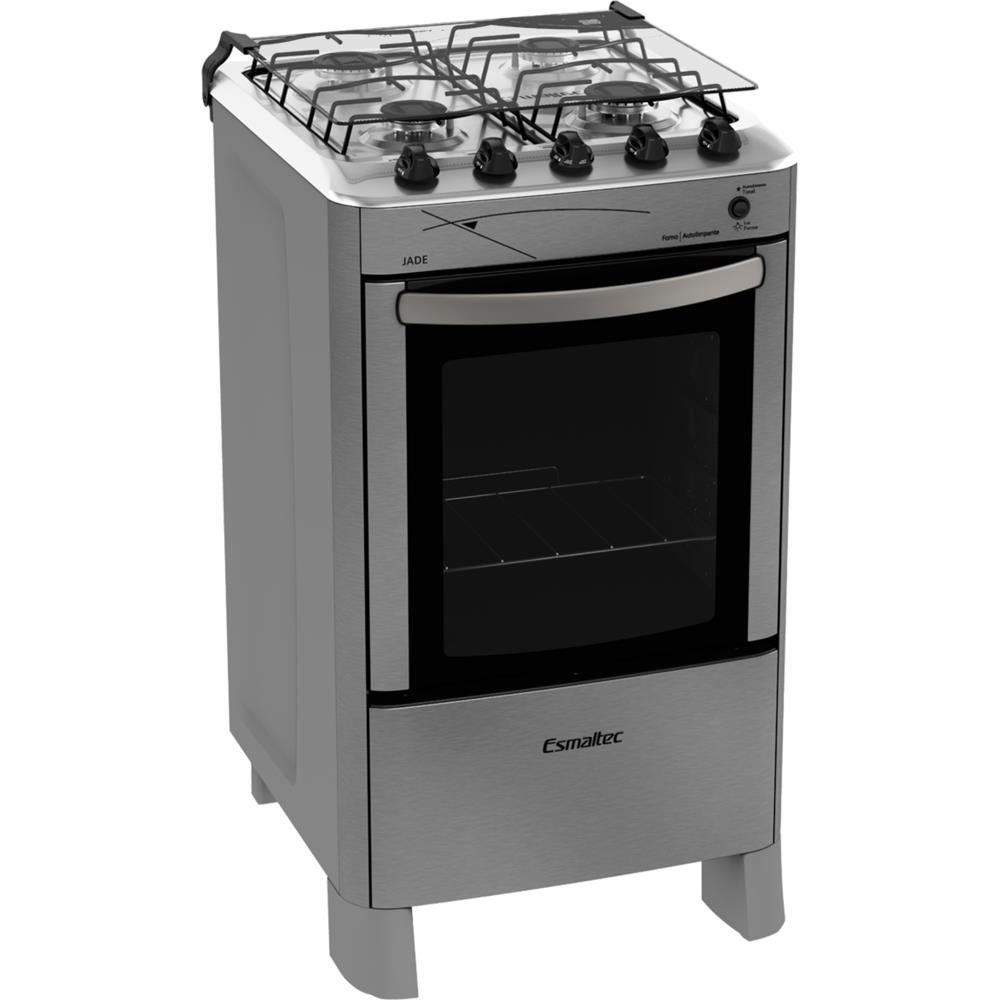 fogao-4-bocas-de-piso-esmaltec-inox-bivolt ...