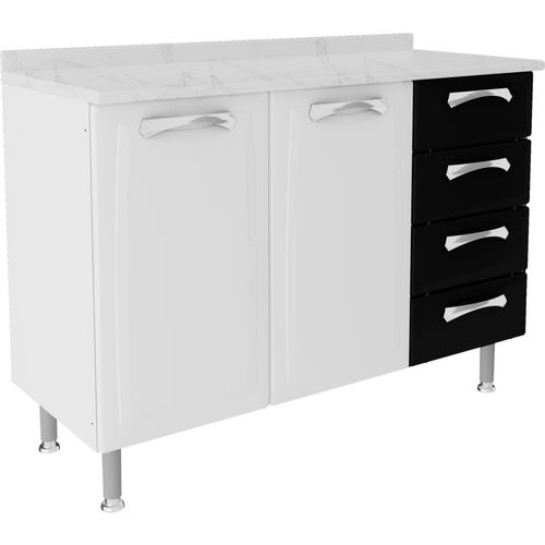 Gabinete de Aço Itatiaia Premium 2 Portas, 4 Gavetas - IG3G4 - Branco / Preto Menor preço em Gabinete de Aço Itatiaia Premium 2 Portas, 4 Gavetas - IG3G4 - Branco / Preto