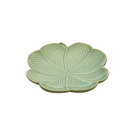 Prato Decorativo Banana Leaf da Lyor, Cerâmica, Verde - 4136