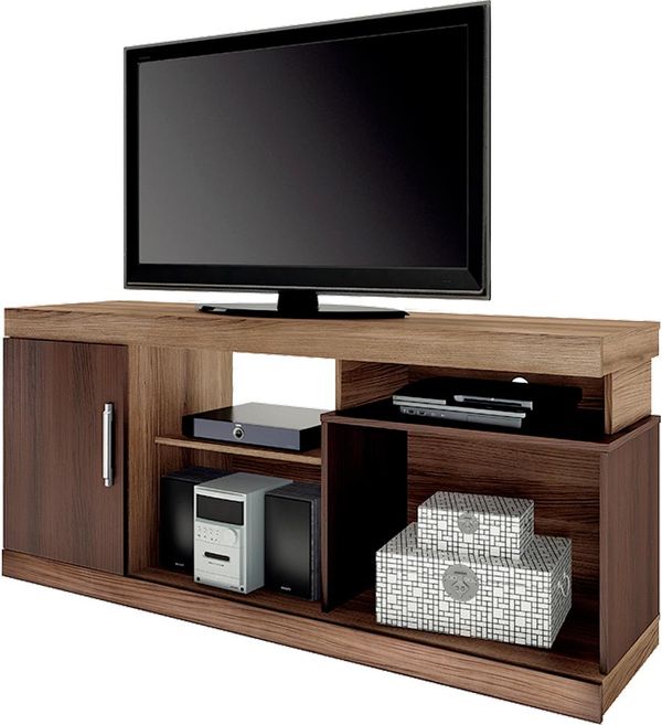 Rack para TV 55 Polegadas em MDP / MDF - Linea Brasil Malibu Cappuccino / Wood / Ebano