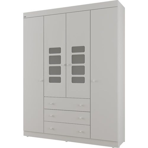 Guarda-roupa Infantil 100% MDF, 4 Portas e 3 Gavetas - Móveis Canaã Aconchego - Branco Menor preço em Guarda-roupa Infantil 100% MDF, 4 Portas e 3 Gavetas - Móveis Canaã Aconchego - Branco