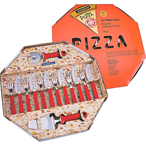 Kit para Pizza Tramontina, 14 Peças - 25099/722 Menor preço em Kit para Pizza Tramontina, 14 Peças - 25099/722