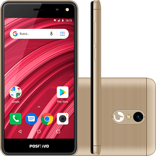 Smartphone Positivo Twist Fit 2, 8GB, 5", Quad-Core, Câmera 5MP, Dourado - S509 Menor preço em Smartphone Positivo Twist Fit 2, 8GB, 5", Quad-Core, Câmera 5MP, Dourado - S509