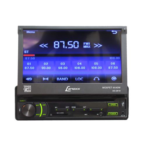 DVD Automotivo Lenoxx, Touch Screen, Tela de 7", Conexão USB, Controle Remoto - AD2619 Menor preço em DVD Automotivo Lenoxx, Touch Screen, Tela de 7", Conexão USB, Controle Remoto - AD2619