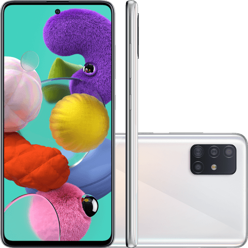 Smartphone Samsung Galaxy A51, 6.5'', 128GB, Octa-Core, Câmera  48MP/12MP/5MP, Branco - A515F - Novo Mundo Mobile